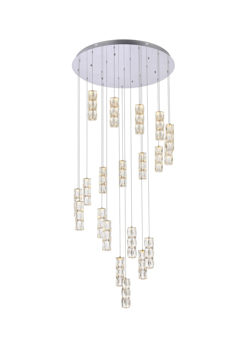 Elegant Lighting - 3500D38C - LED Chandelier - Polaris - chrome