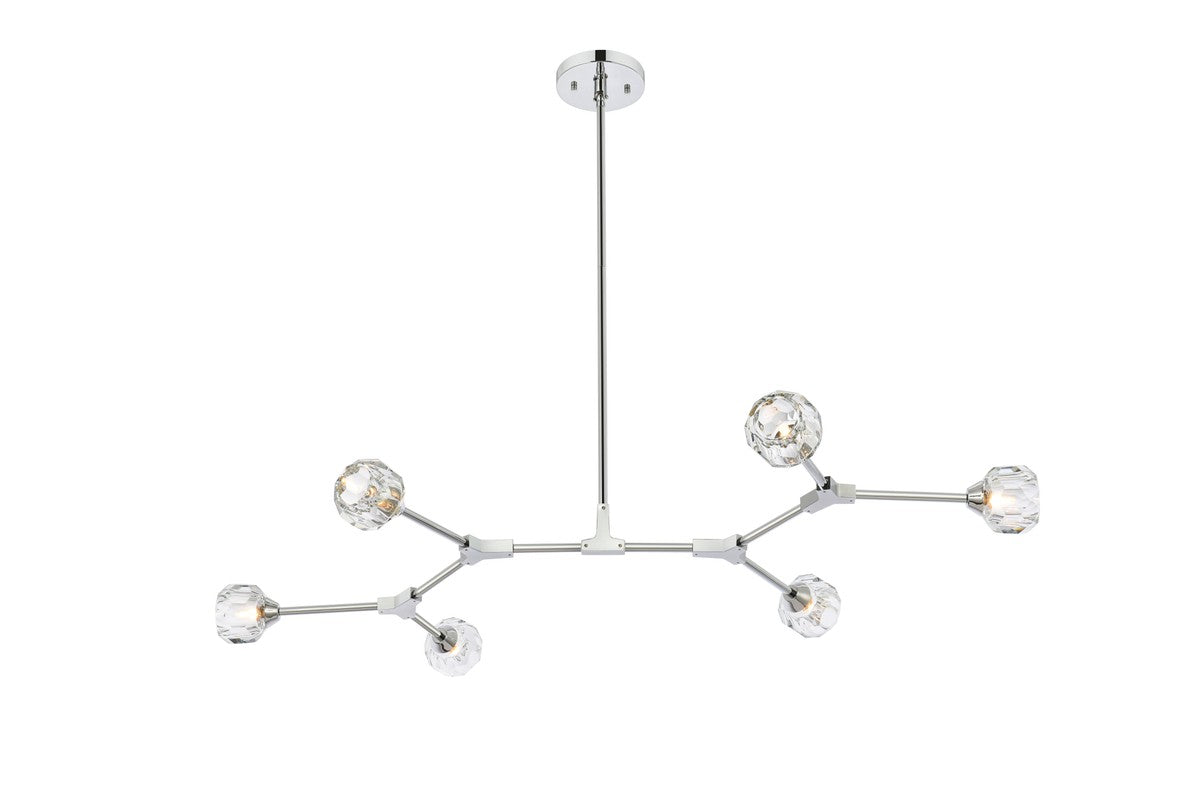 Elegant Lighting - 3508D50C - Six Light Pendant - Zayne - Chrome