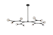 Elegant Lighting - 3508D56BK - Ten Light Pendant - Zayne - Black