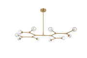 Elegant Lighting - 3508D56G - Ten Light Pendant - Zayne - Gold