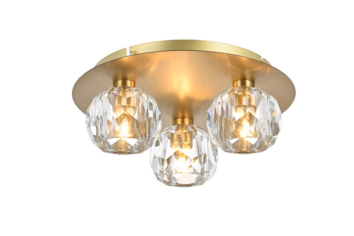 Elegant Lighting - 3509F12G - Three Light Flush Mount - Graham - Gold