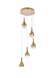 Elegant Lighting - 3805D14SG - LED Pendant - Amherst - satin gold