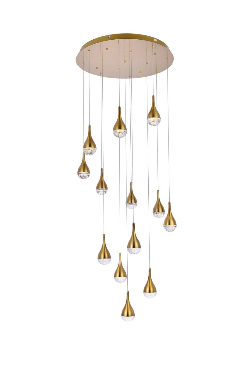 Elegant Lighting - 3813D30SG - LED Chandelier - Amherst - satin gold