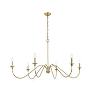 Elegant Lighting - LD5056D54BR - Six Light Chandelier - Rohan - Brass