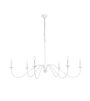 Elegant Lighting - LD5056D54WH - Six Light Chandelier - Rohan - White