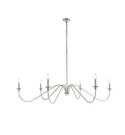 Elegant Lighting - LD5056D60PN - Six Light Chandelier - Rohan - Polished Nickel