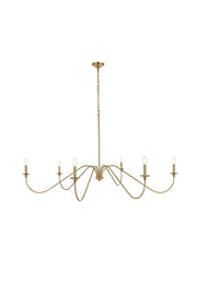 Elegant Lighting - LD5056D60SG - Six Light Chandelier - Rohan - Satin Gold