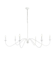 Elegant Lighting - LD5056D60WH - Six Light Chandelier - Rohan - White