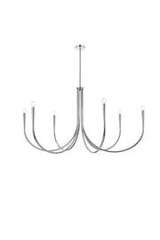 Elegant Lighting - LD722D55C - Six Light Chandelier - Layne - Chrome