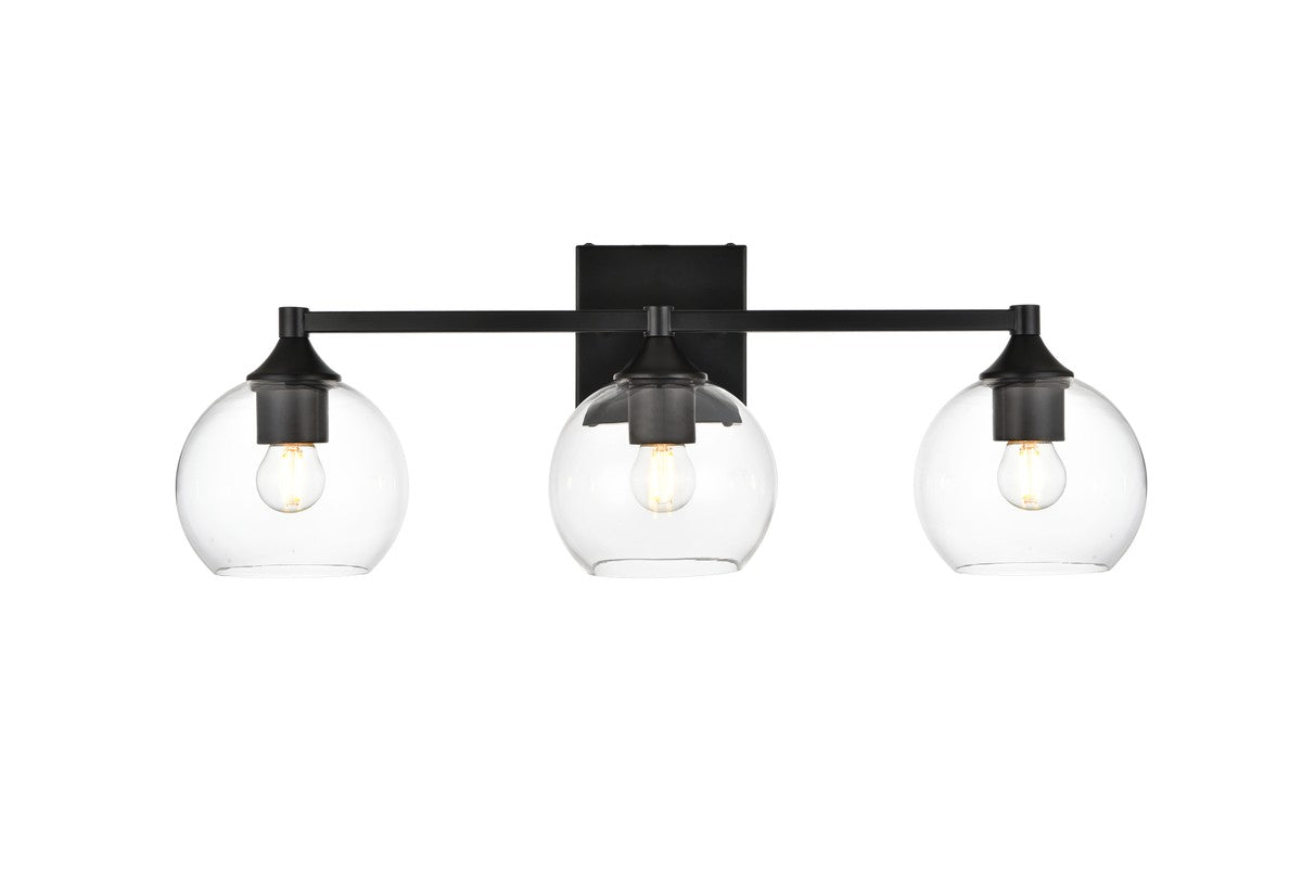 Elegant Lighting - LD7308W25BLK - Three Light Bath Sconce - Foster - Black and Clear