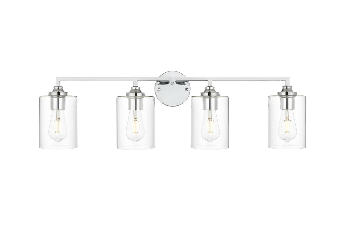 Elegant Lighting - LD7315W33CH - Four Light Bath Sconce - Mayson - Chrome and Clear