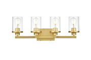 Elegant Lighting - LD7316W25BRA - Four Light Bath Sconce - Saanvi - Brass and Clear