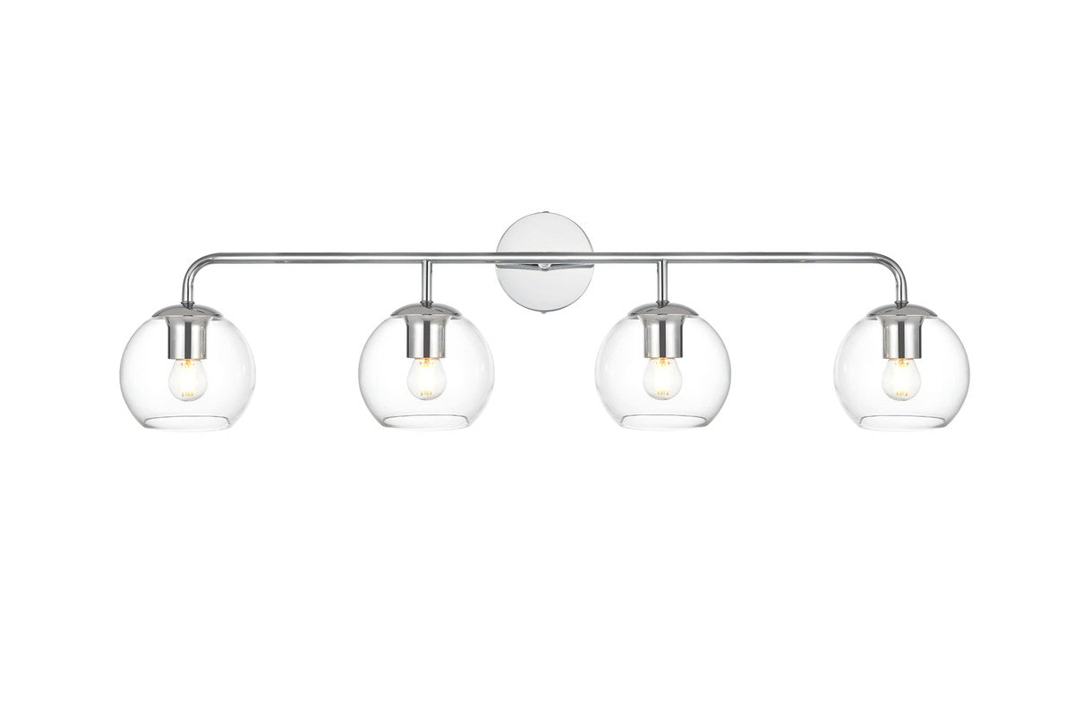Elegant Lighting - LD7321W37CH - Four Light Bath Sconce - Genesis - Chrome and Clear