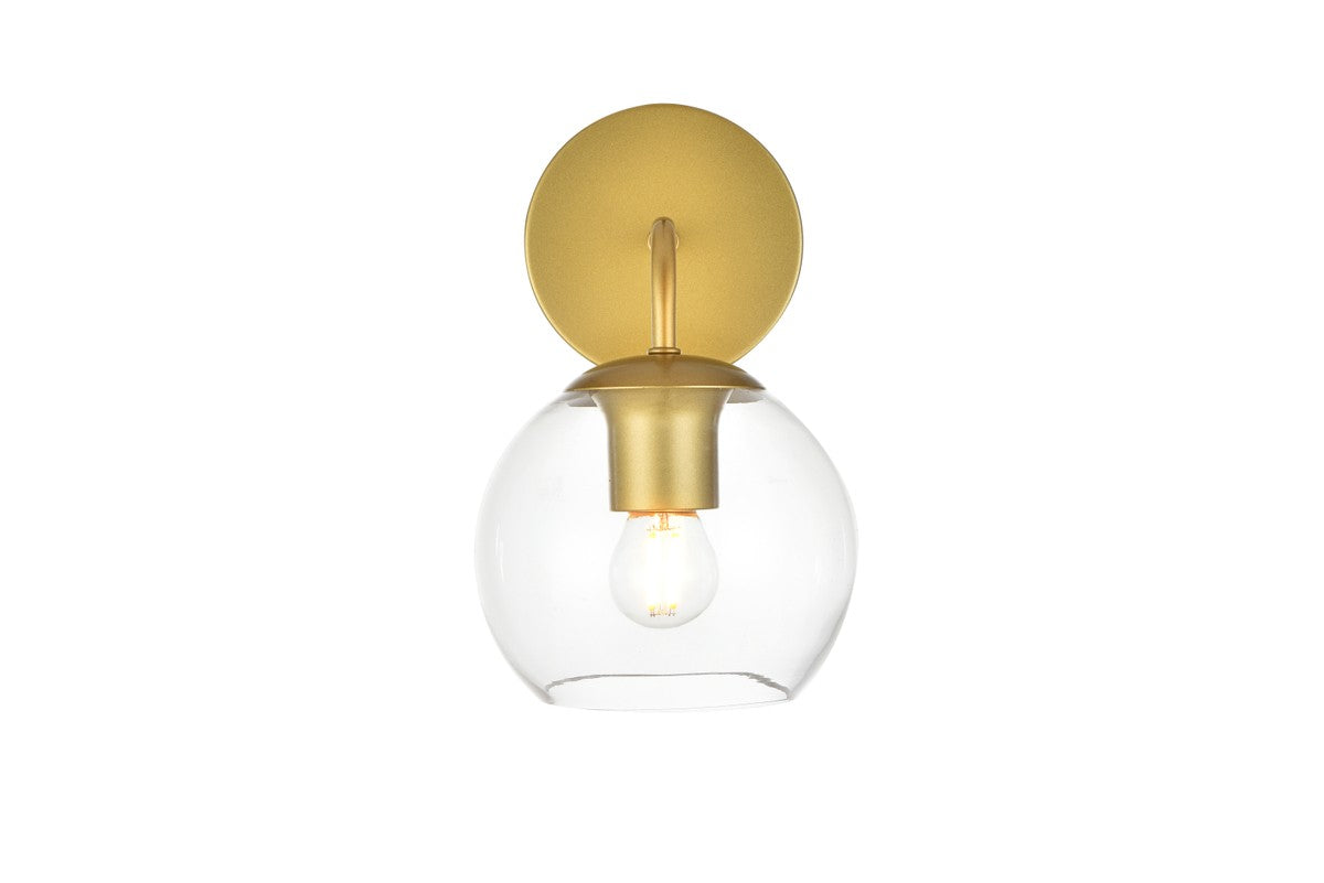 Elegant Lighting - LD7321W6BRA - One Light Bath Sconce - Genesis - Brass and Clear