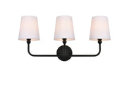 Elegant Lighting - LD7322W26BLK - Three Light Bath Sconce - Colson - Black and Clear