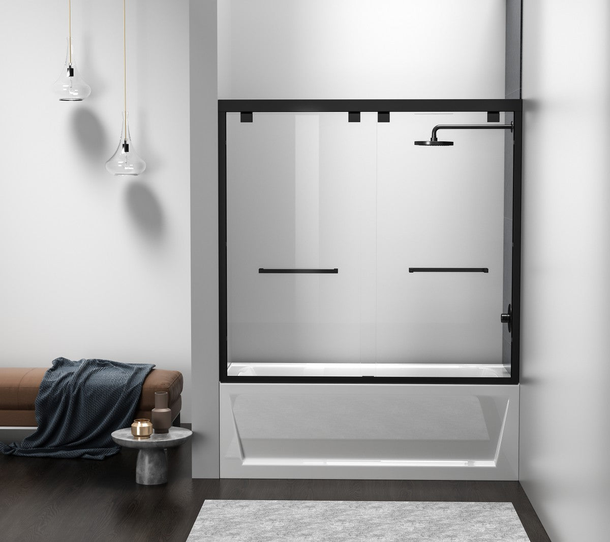 Elegant Lighting - TD333-6060MBK - Tub Door - Trenton - Matte Black
