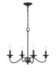 Millennium - 4384-MB - Four Light Chandelier - Delvona - Matte Black