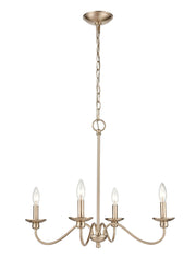 Millennium - 4384-MG - Four Light Chandelier - Delvona - Modern Gold