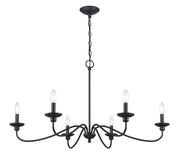 Millennium - 4386-MB - Six Light Chandelier - Delvona - Matte Black