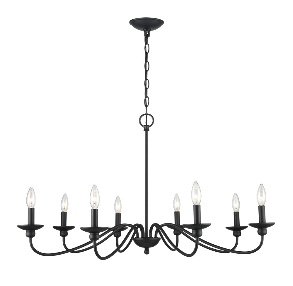 Millennium - 4388-MB - Eight Light Chandelier - Delvona - Matte Black