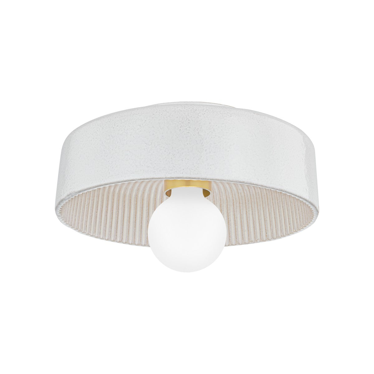 Mitzi - H778501-AGB/CRW - One Light Flush Mount - Ray - Aged Brass/ Ceramic Reactive White