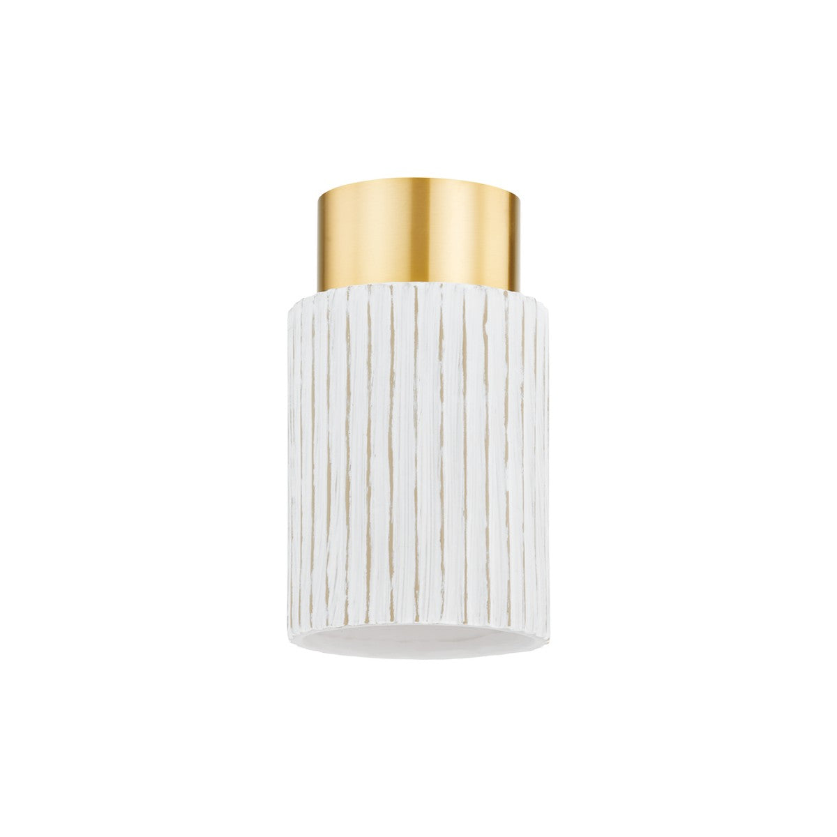 Mitzi - H830501-AGB/CWB - One Light Flush Mount - Corissa - Aged Brass/ Ceramic Whitewash Bisque