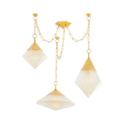 Corbett Lighting - 383-58-VPB - Three Light Chandelier - Angelique - Vintage Polished Brass