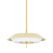 Hudson Valley - 4304-AGB/SSD - Four Light Pendant - Westport - Aged Brass/ Soft Sand