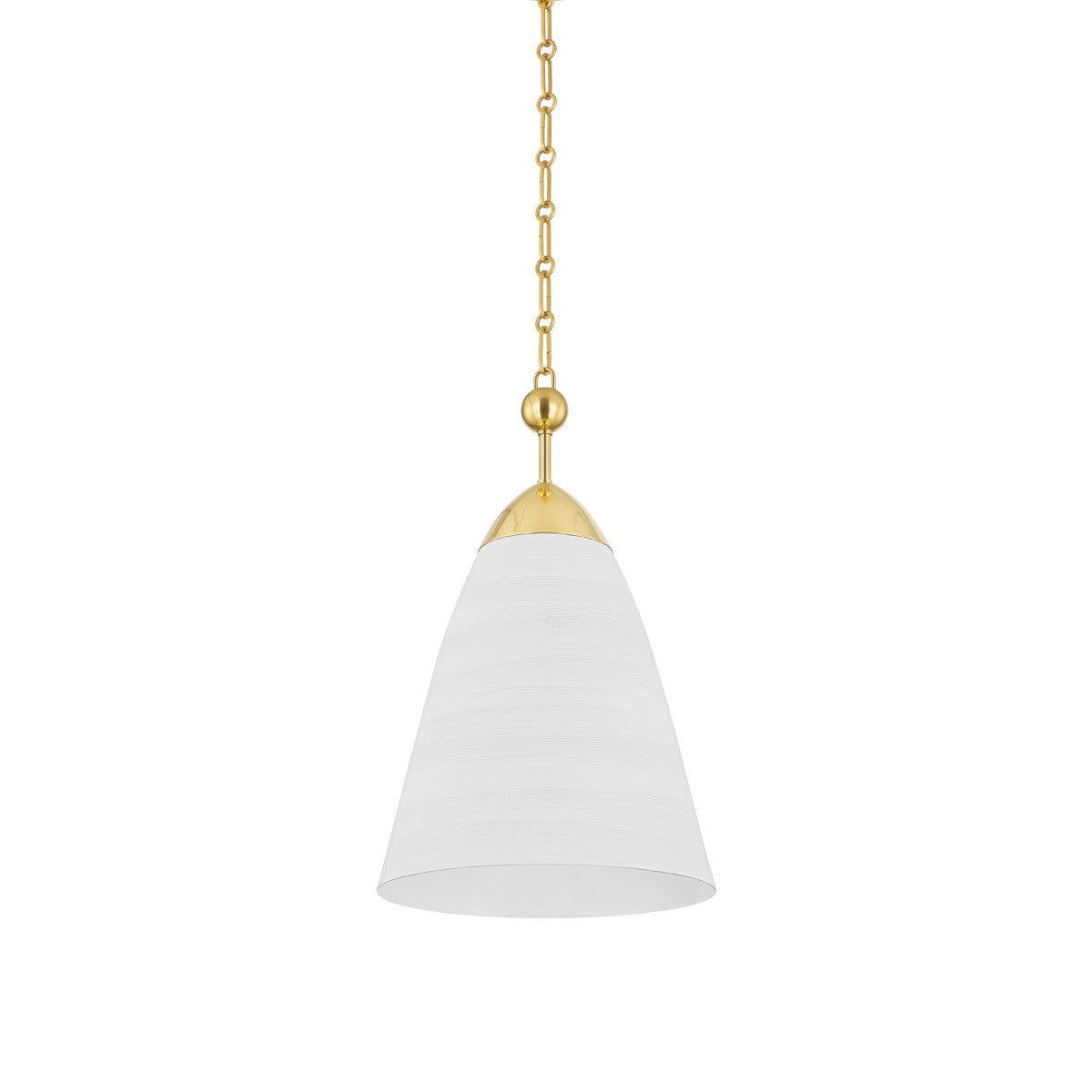Hudson Valley - BKO1500-AGB/WP - One Light Pendant - Bronson - Aged Brass/White Plaster