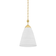 Hudson Valley - BKO1500-AGB/WP - One Light Pendant - Bronson - Aged Brass/White Plaster