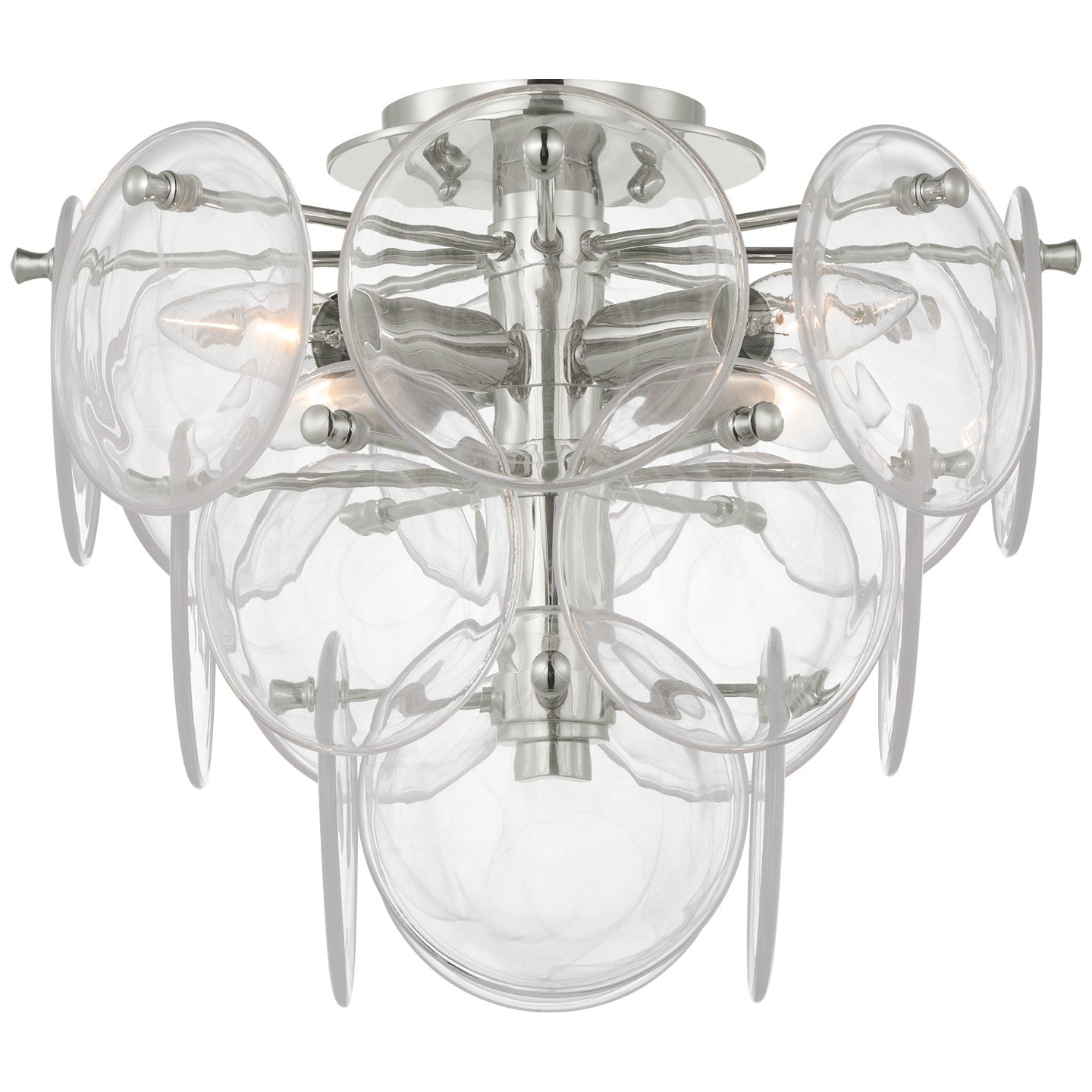 Visual Comfort Signature - ARN 4450PN-CSG - Four Light Flush Mount - Loire - Polished Nickel