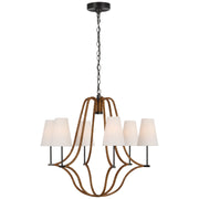 Visual Comfort Signature - CHC 5581BZ/NRT-L - LED Chandelier - Biscayne - Bronze and Natural Rattan
