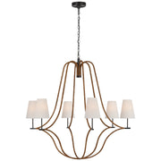 Visual Comfort Signature - CHC 5583BZ/NRT-L - LED Chandelier - Biscayne - Bronze and Natural Rattan