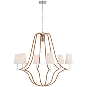 Visual Comfort Signature - CHC 5583PN/NRT-L - LED Chandelier - Biscayne - Polished Nickel and Natural Rattan