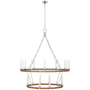 Visual Comfort Signature - CHC 5882PN/NRT - LED Chandelier - Darlana Wrapped - Polished Nickel and Natural Rattan
