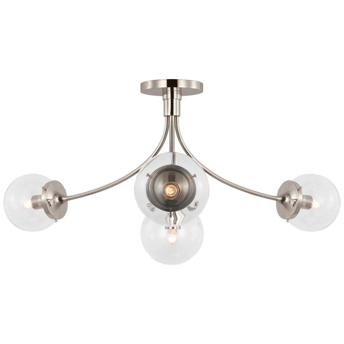 Visual Comfort Signature - KS 4009PN-CG - LED Semi-Flush Mount - Prescott - Polished Nickel