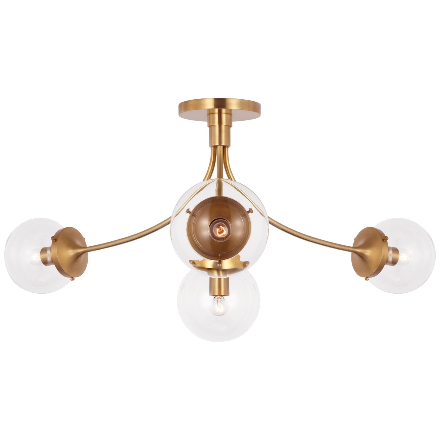 Visual Comfort Signature - KS 4009SB-CG - LED Semi-Flush Mount - Prescott - Soft Brass