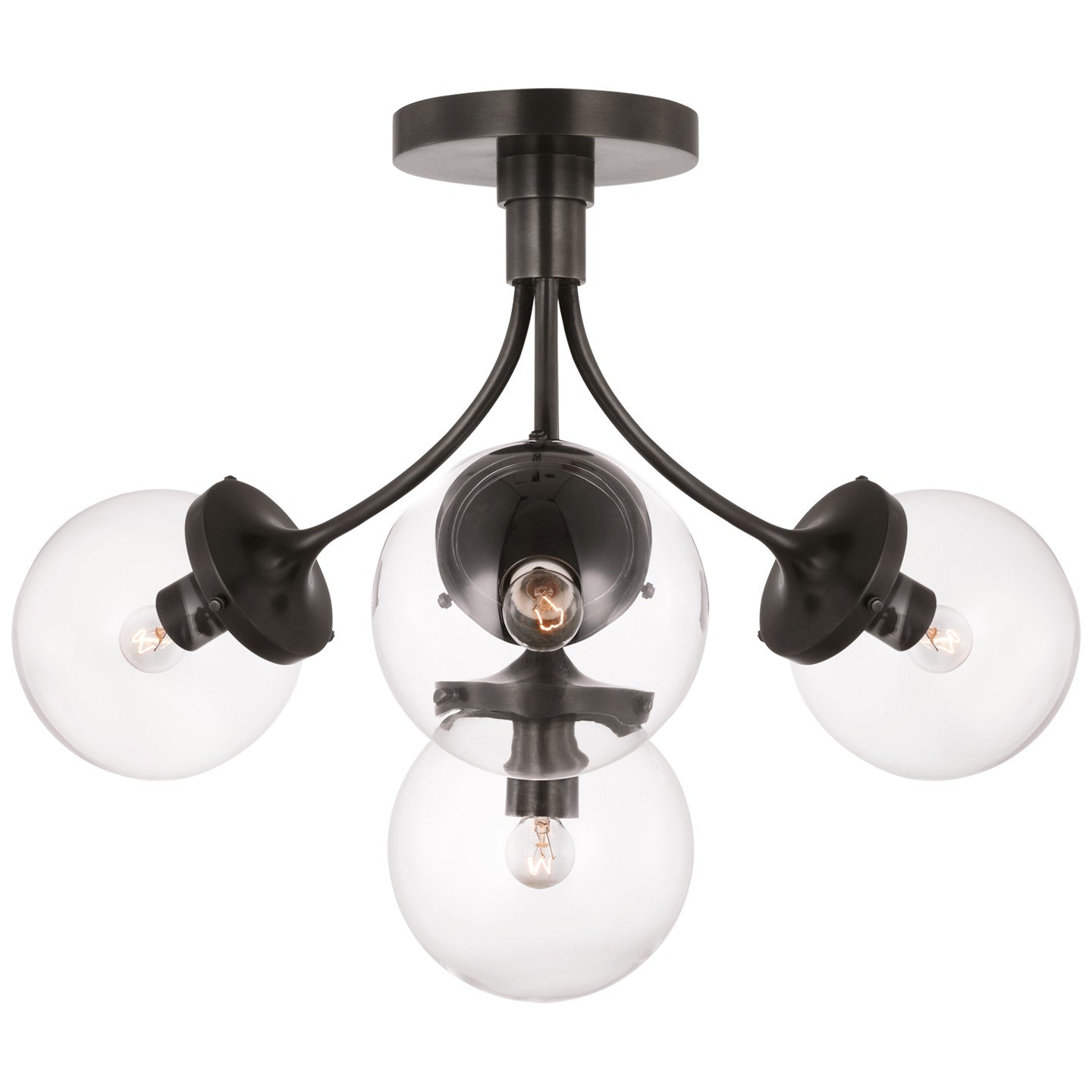 Visual Comfort Signature - KS 4407BZ-CG - Four Light Semi-Flush Mount - Prescott - Bronze