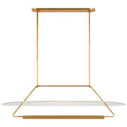 Visual Comfort Signature - KW 5107AB/WHT - LED Linear Pendant - Teline - Antique-Burnished Brass and Matte White