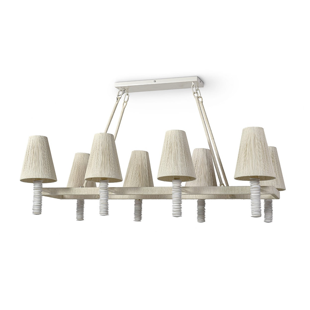 Palecek - 2944-79 - Eight Light Linear Chandelier - Lassiter - Off-White