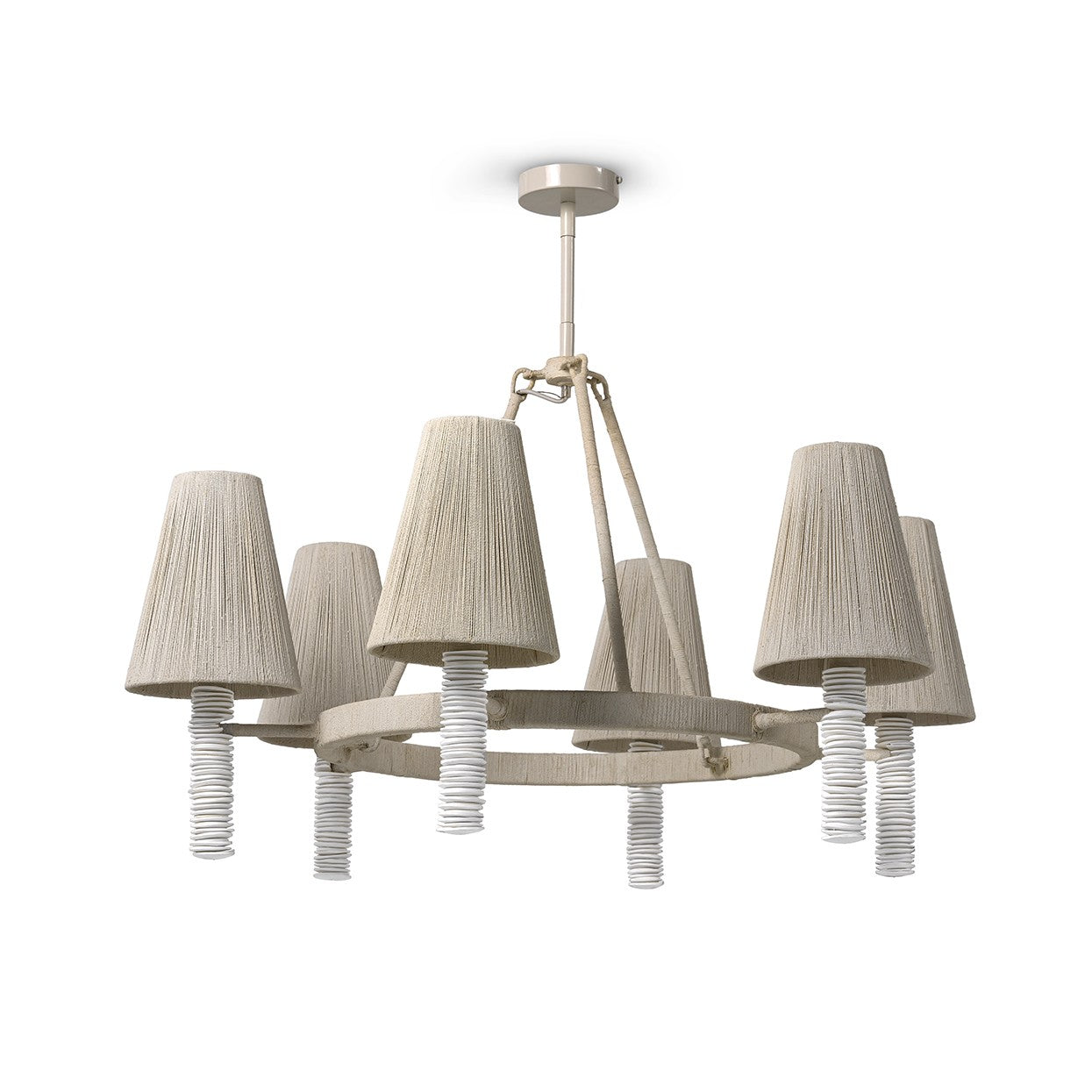 Palecek - 2981-79 - Six Light Chandelier - Lassiter - Off-White