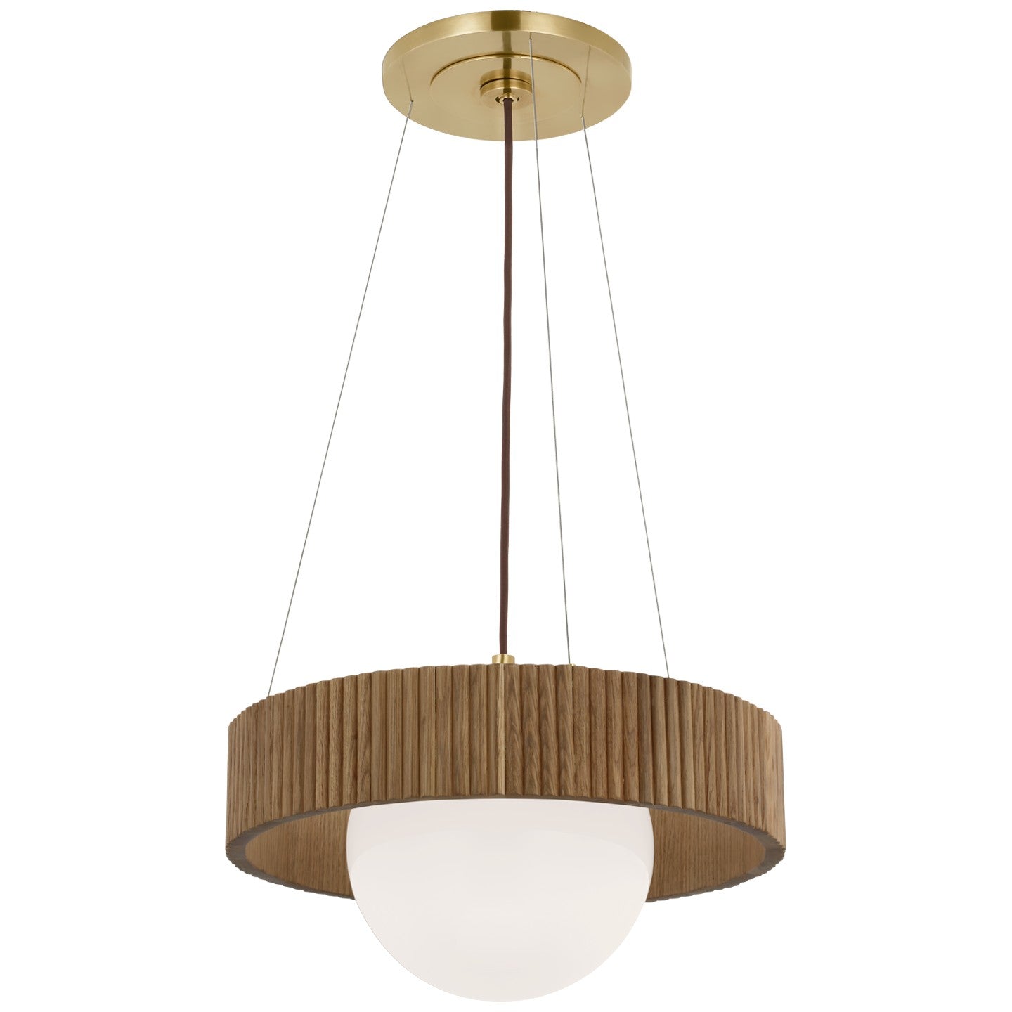 Visual Comfort Signature - WS 5000HAB/NO-WG - LED Chandelier - Arena - Hand-Rubbed Antique Brass and White Glass