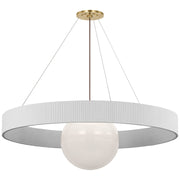 Visual Comfort Signature - WS 5002HAB/WHT-WG - LED Chandelier - Arena - Hand-Rubbed Antique Brass and White Glass