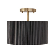 Capital Lighting - 250711KR - One Light Semi-Flush Mount - Donovan - Black Stain and Matte Brass