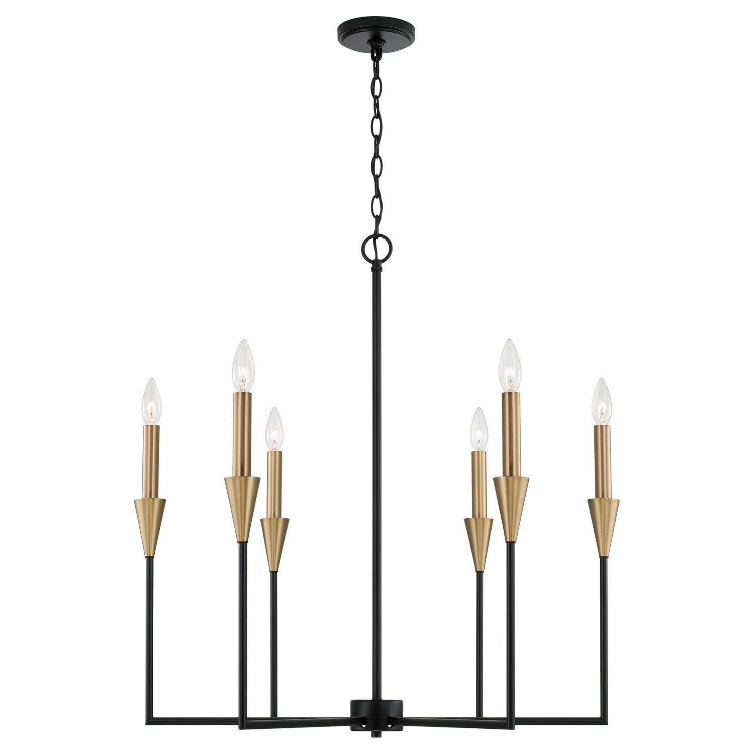 Capital Lighting - 451961AB - Six Light Chandelier - Avant - Aged Brass and Black
