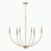 Capital Lighting - 452161AD - Six Light Chandelier - Ansley - Aged Brass