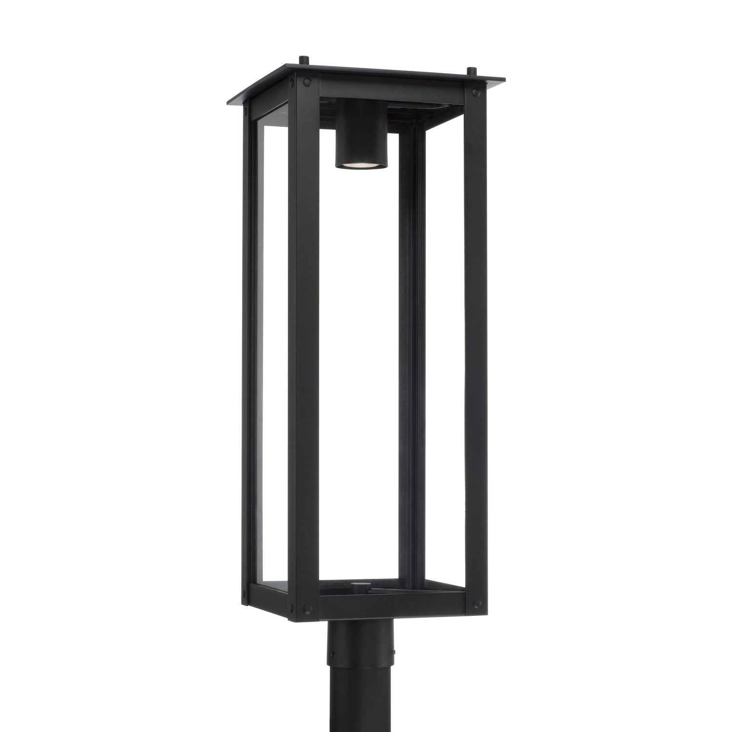 Capital Lighting - 934643BK-GL - One Light Outdoor Post Lantern - Hunt - Black