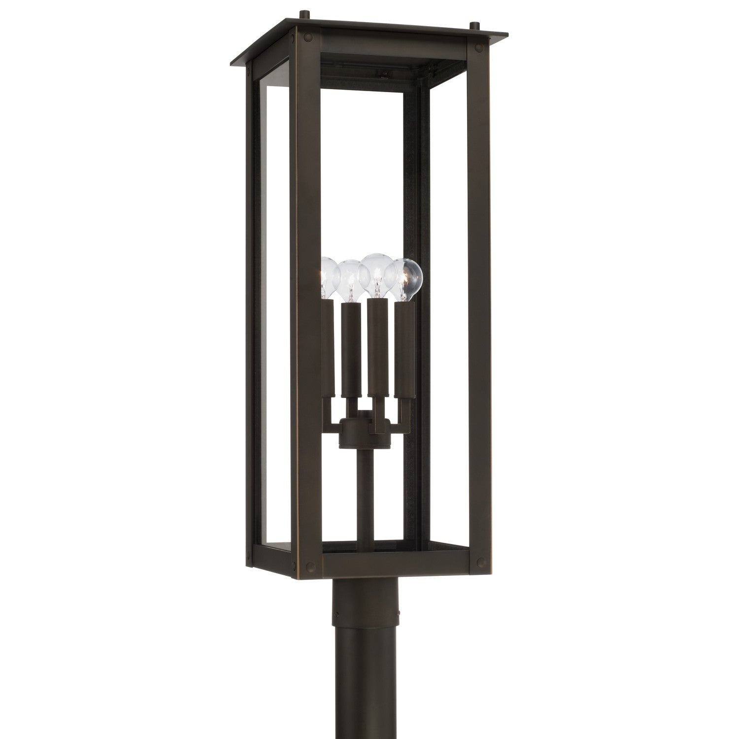 Capital Lighting - 934643OZ - Four Light Outdoor Post Lantern - Hunt - Oiled Bronze