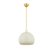 Mitzi - H834701S-AGB/SCR - One Light Pendant - Etna - Aged Brass/Soft Cream