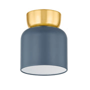 Mitzi - H890501S-AGB/SBL - One Light Flush Mount - Batya - Aged Brass/Slate Blue
